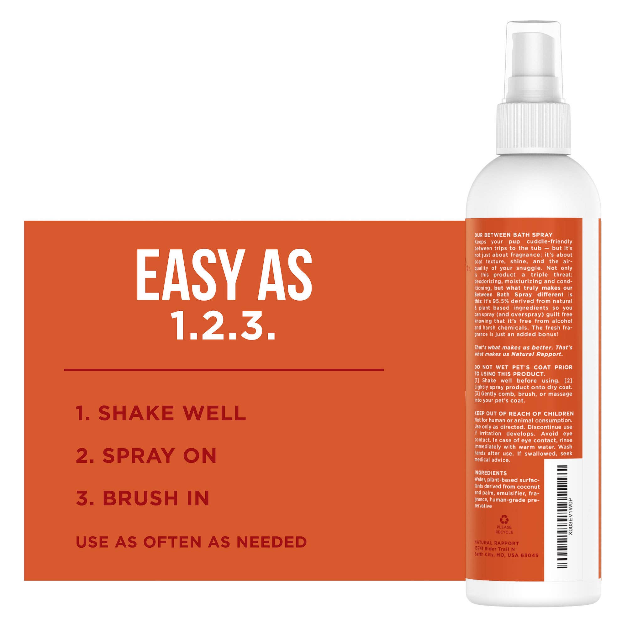 Natural Rapport The Only Between Bath Spray Dogs Need Apple & Pumpkin Scent