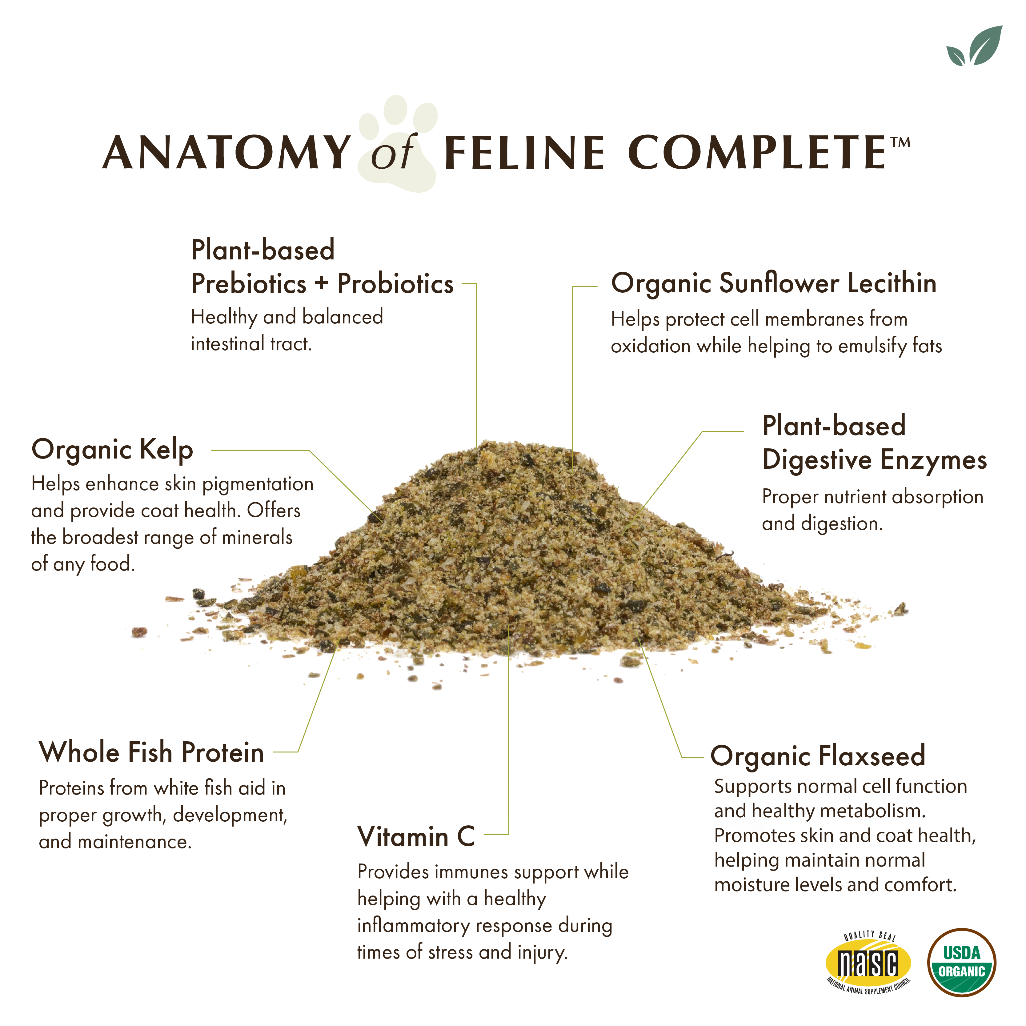 Wholistic Pet Organics Feline Complete Powder for Cats
