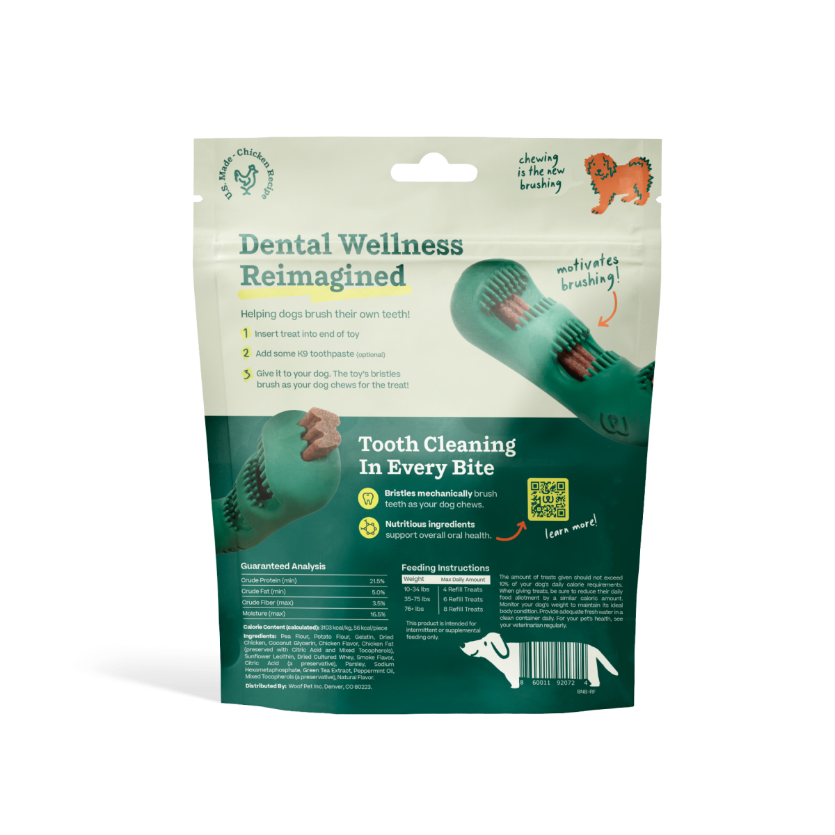 Woof Bite n' Brush Dental Refills Dog Treats