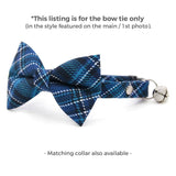 Made By Cleo - "Echo Peak" - Blue Plaid Bow Tie for Cats + Small Dogs