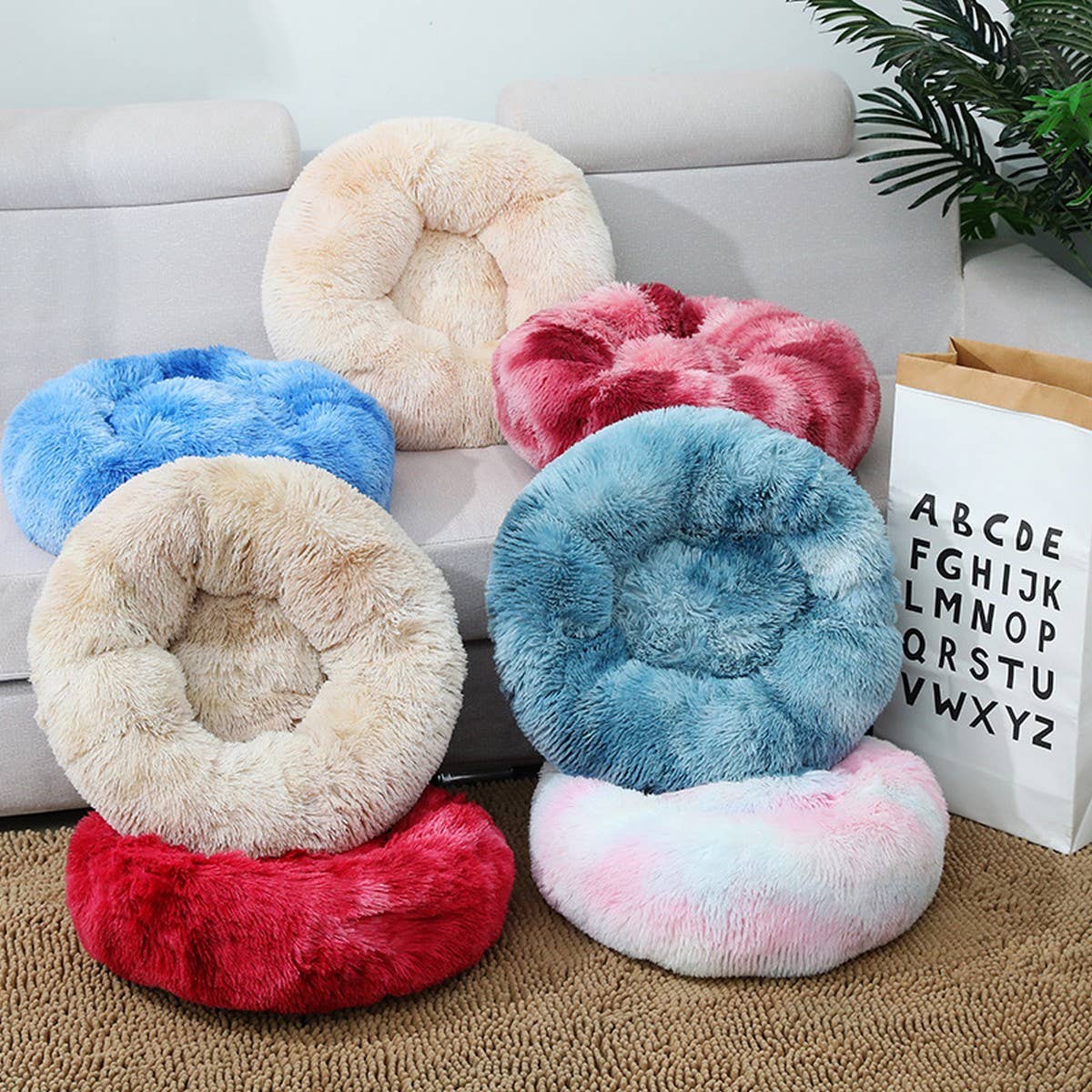 PAWPAW Fluffy Donut Pet Bed