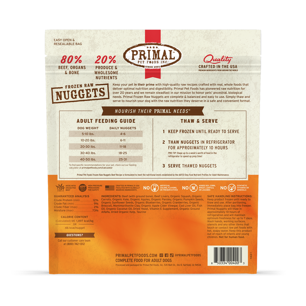 Primal Raw Frozen Beef Dog Food