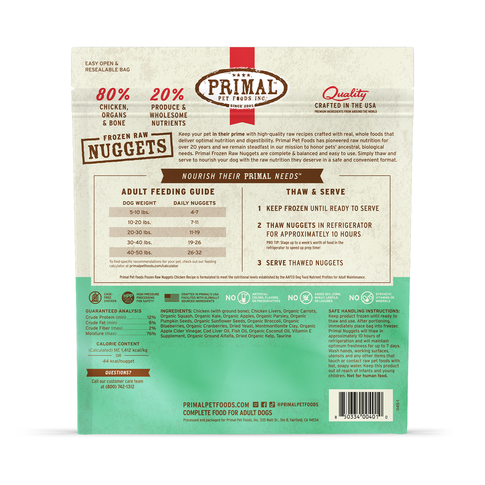 Primal Raw Frozen Chicken Dog Food