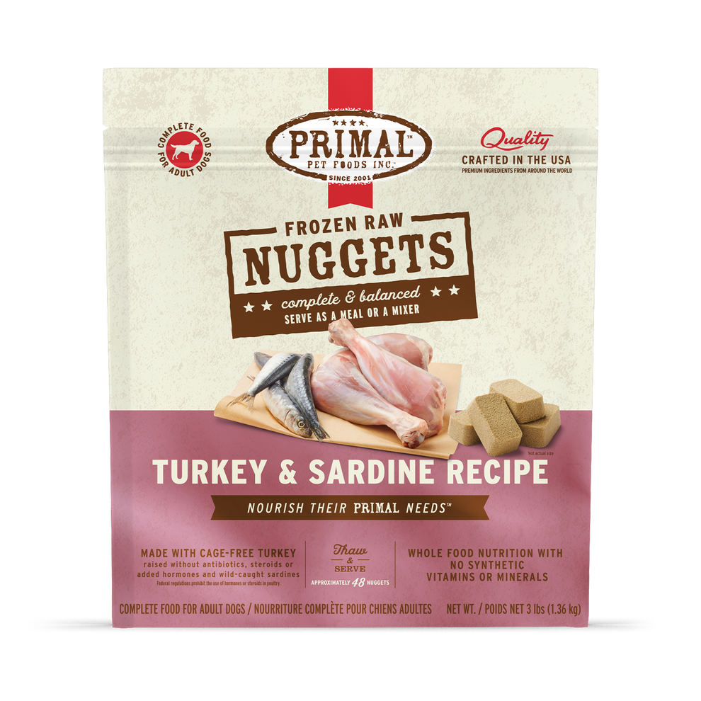 Primal Raw Frozen Turkey & Sardine Dog Food