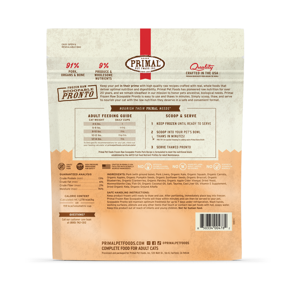 Primal Pronto 1lb Raw Frozen Cat Food