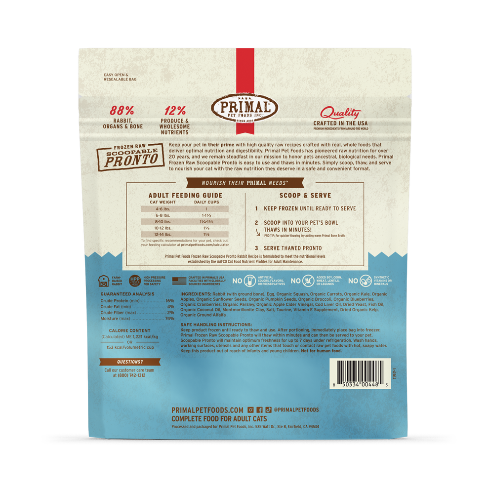 Primal Pronto 1lb Raw Frozen Cat Food
