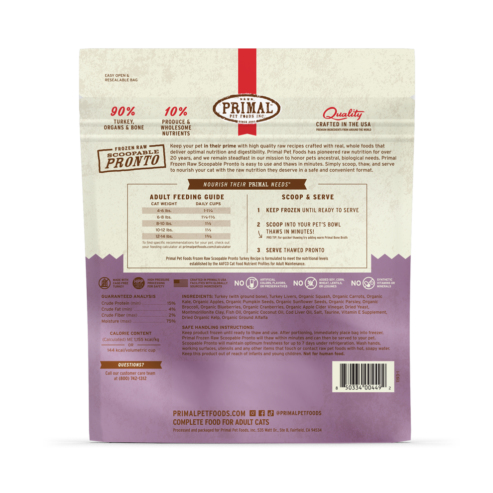 Primal Pronto 1lb Raw Frozen Cat Food