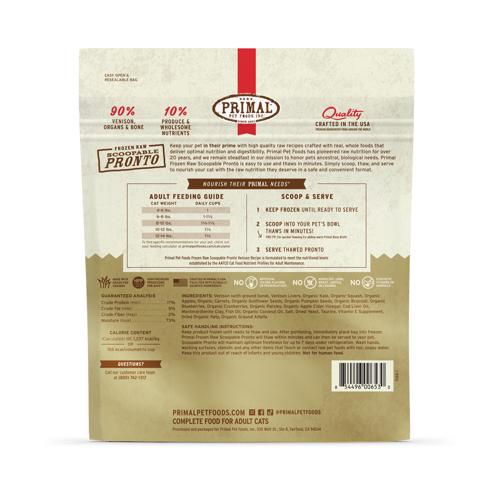 Primal Pronto 1lb Raw Frozen Cat Food