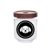 Sparky & Co Stackable Acacia Lid Glass Treat Jar