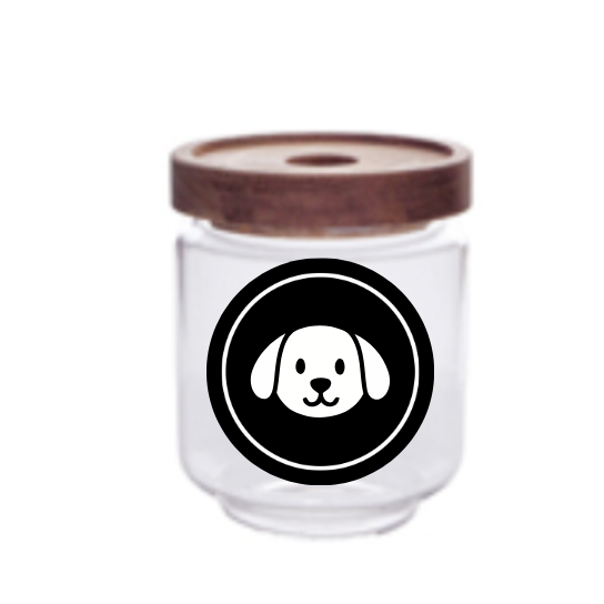 Sparky & Co Stackable Acacia Lid Glass Treat Jar
