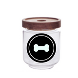 Sparky & Co Stackable Acacia Lid Glass Treat Jar