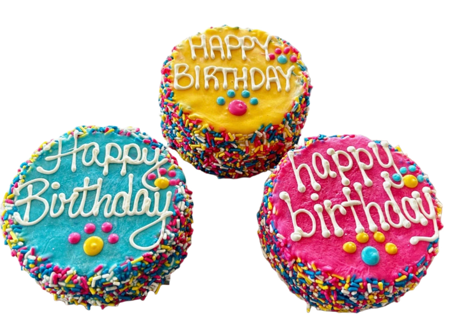 YumYum4DOGS Colorful FIESTA Sprinkle Doggie Cake Bakery Dog Treat