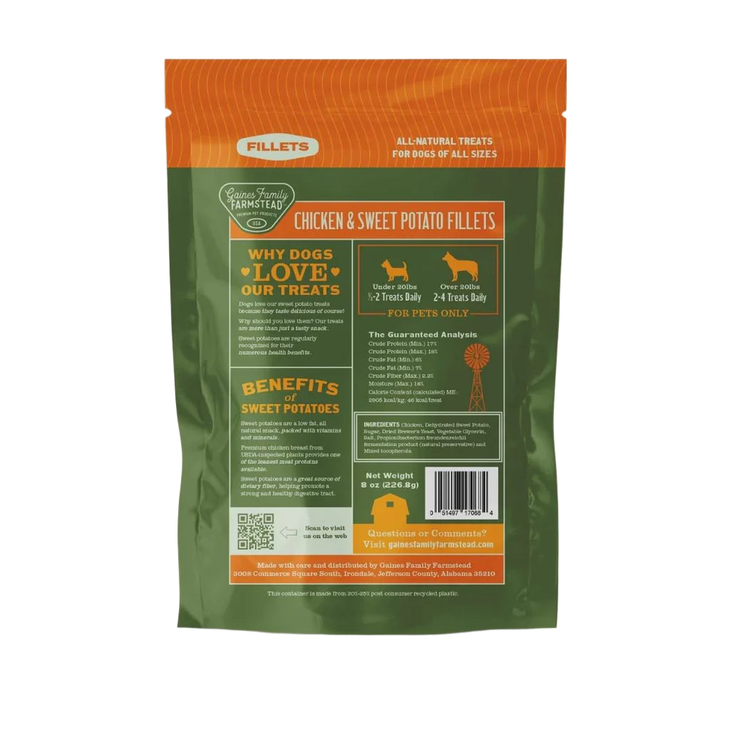 Gaines Family Farmstead Fillets Chicken & Sweet Potato 8oz Dog Treat