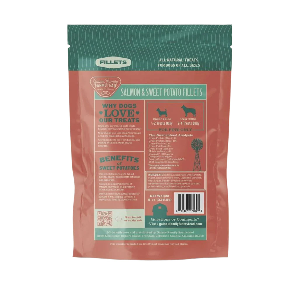 Gaines Family Farmstead Fillets Salmon & Sweet Potato 8oz Dog Treat