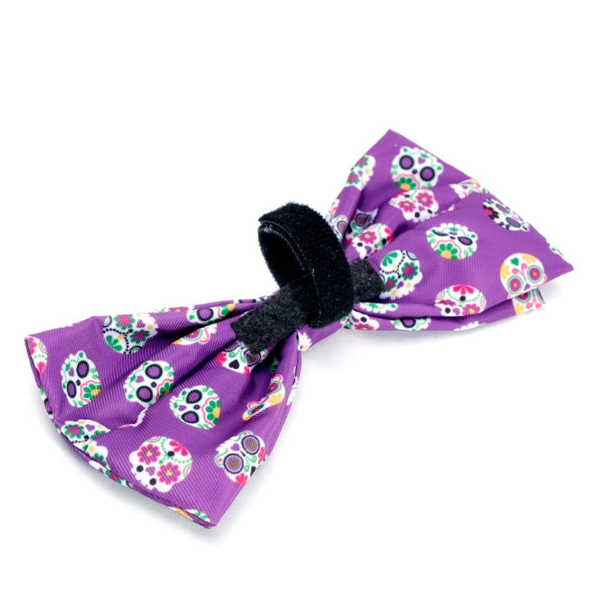 The Worthy Dog Skeletons Purple Bow Tie