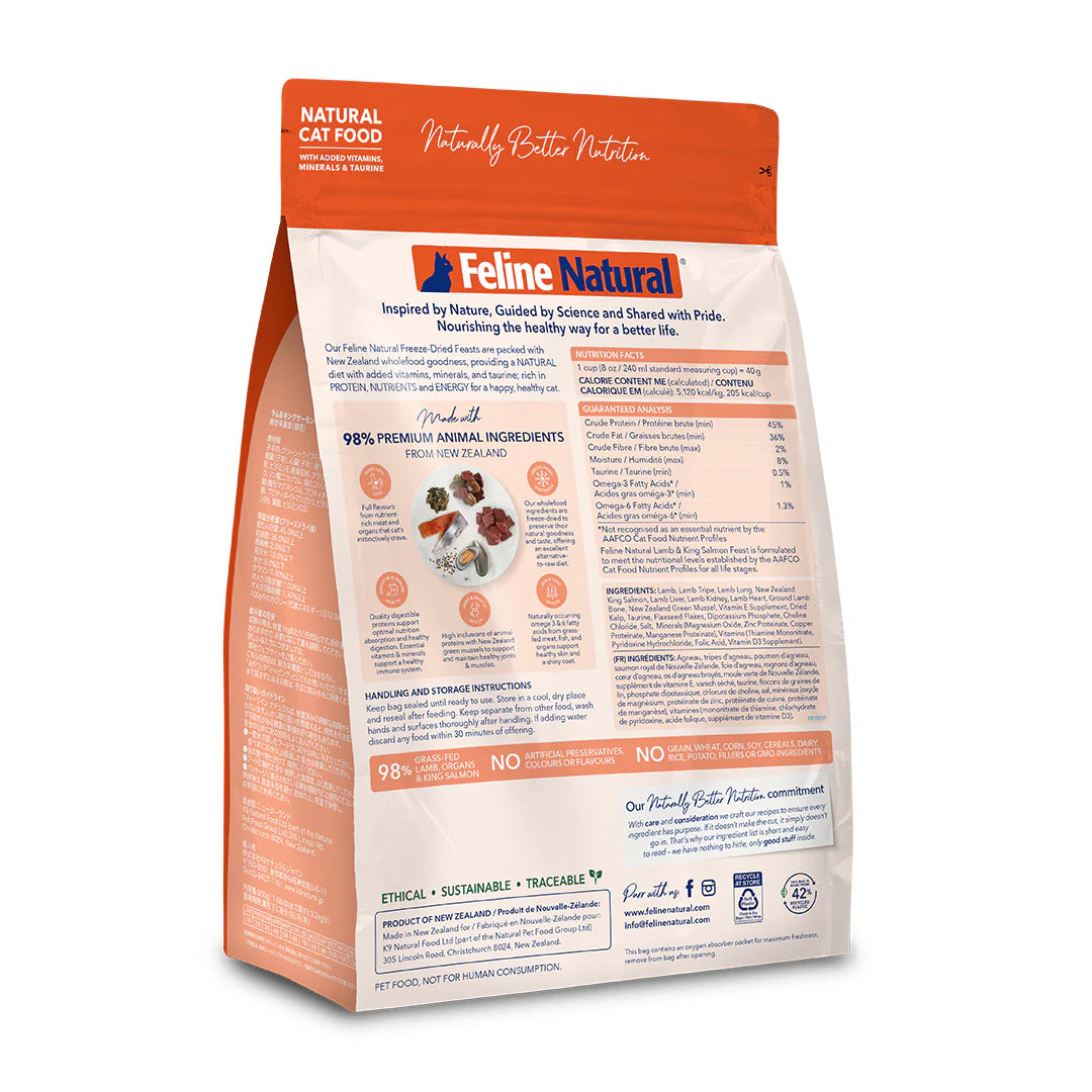 Feline Natural Freeze-Dried Lamb & King Salmon Feast Cat Food