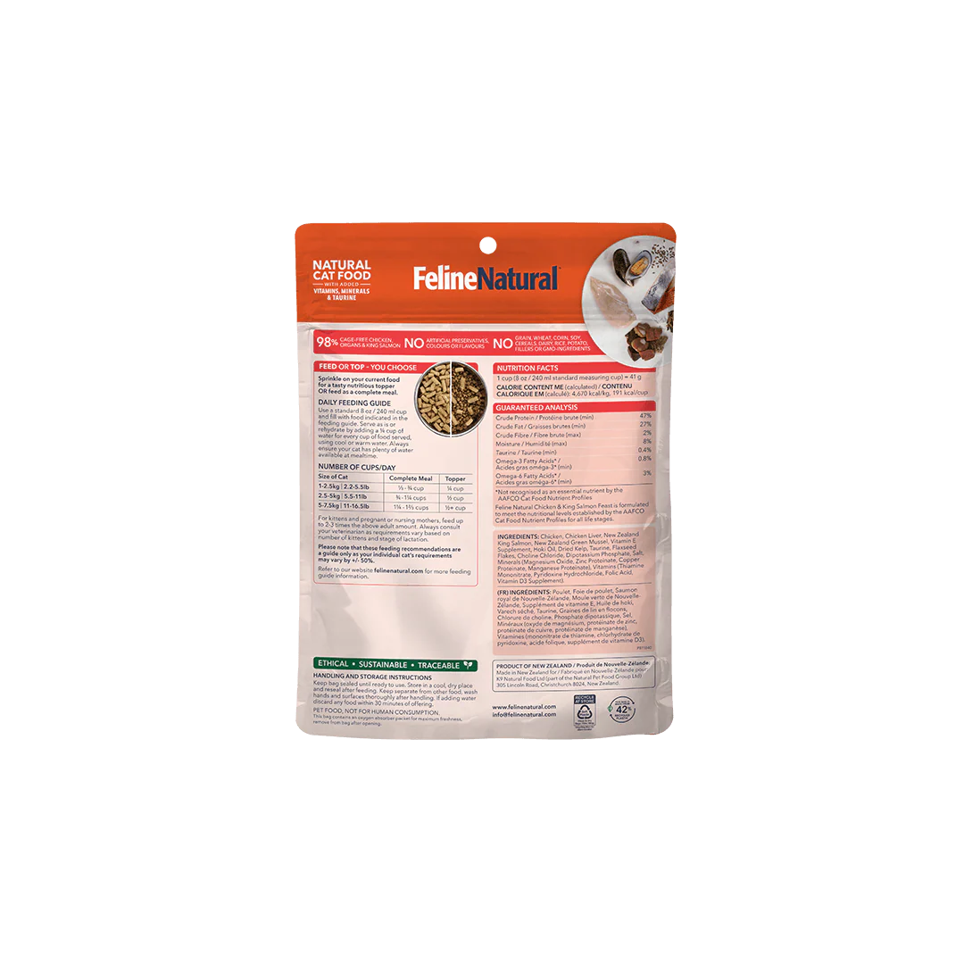 Feline Natural Freeze-Dried Chicken & King Salmon Feast Cat Food