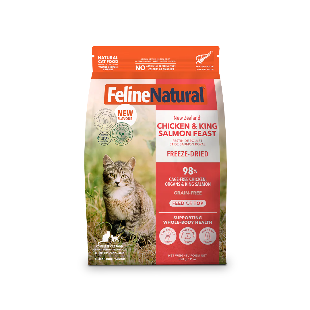 Feline Natural Freeze-Dried Chicken & King Salmon Feast Cat Food