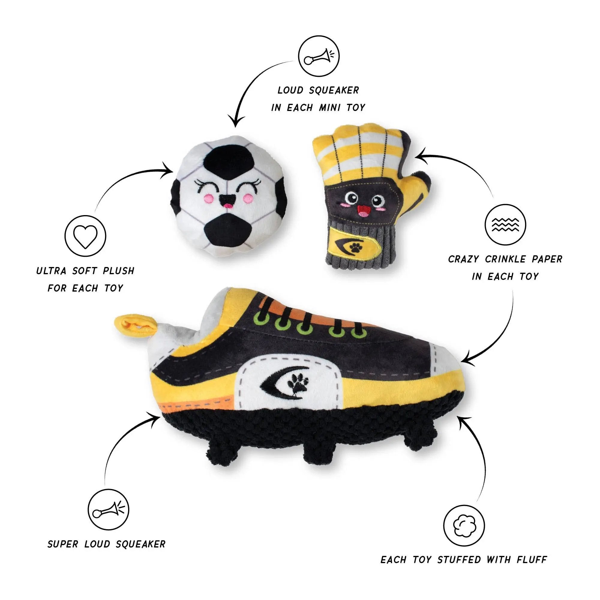 Wagsdale Goooooal 3pcs Dog Toy Set