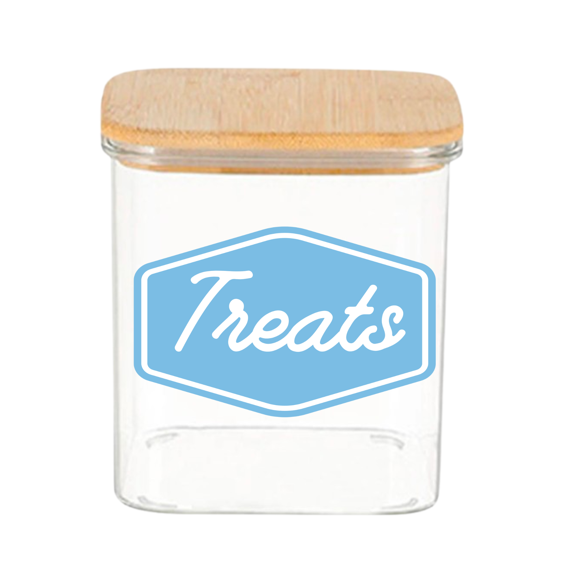 Sparky & Co Tall Rectangular Glass "Treats" Canister 37oz