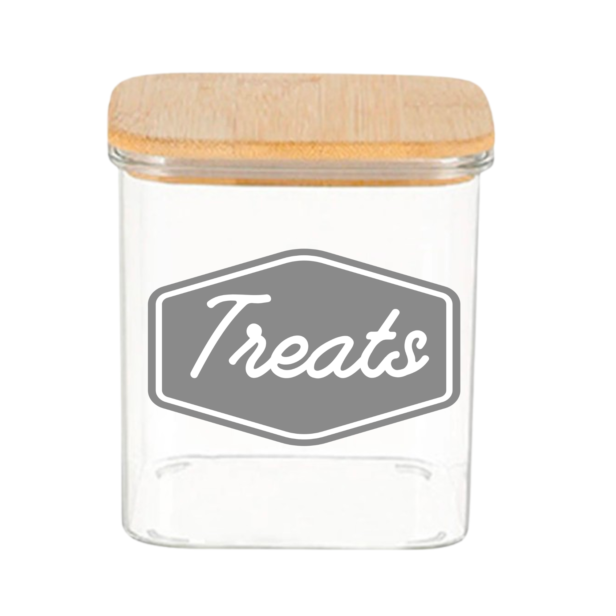 Sparky & Co Tall Rectangular Glass "Treats" Canister 37oz