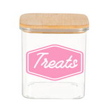 Sparky & Co Tall Rectangular Glass "Treats" Canister 37oz