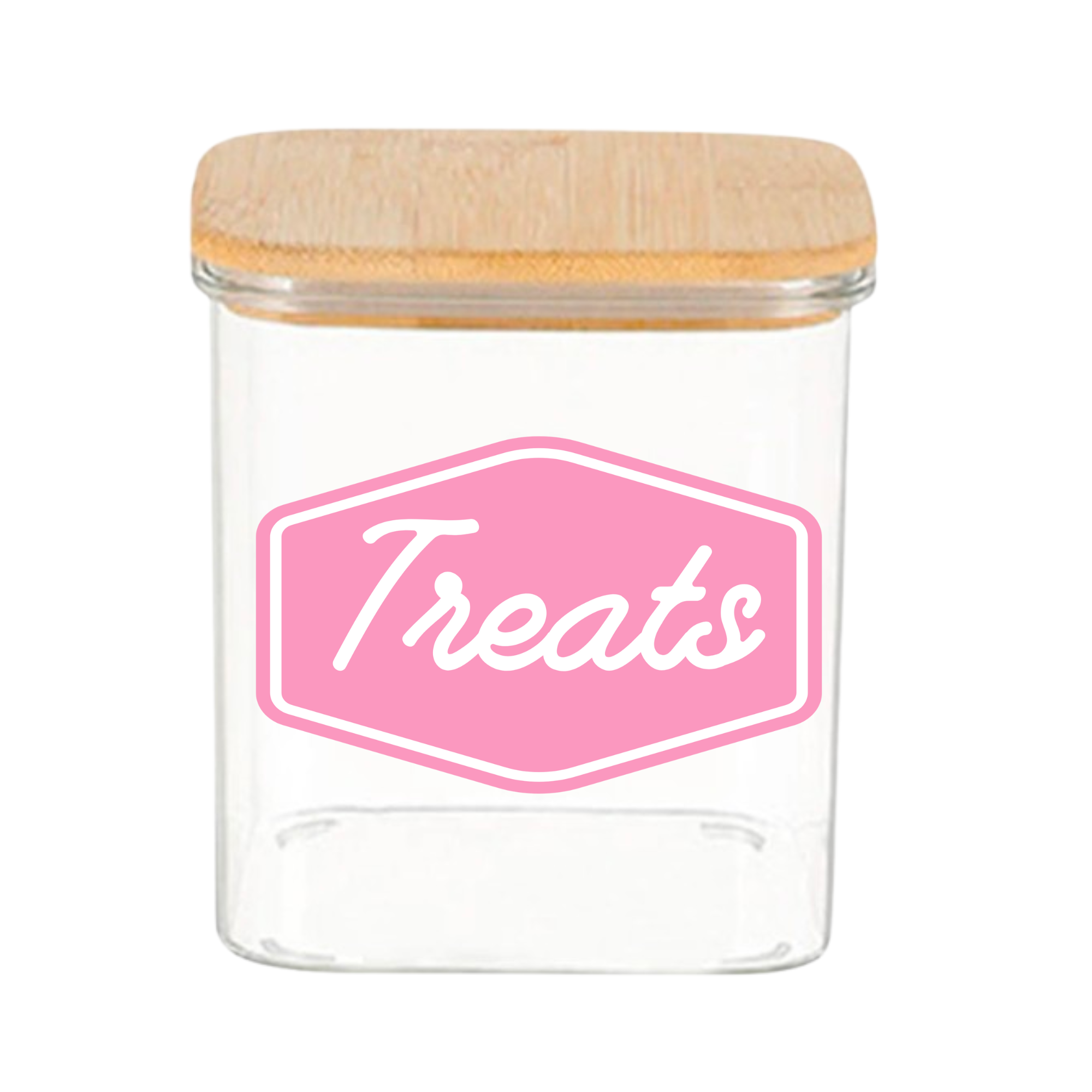 Sparky & Co Tall Rectangular Glass "Treats" Canister 37oz