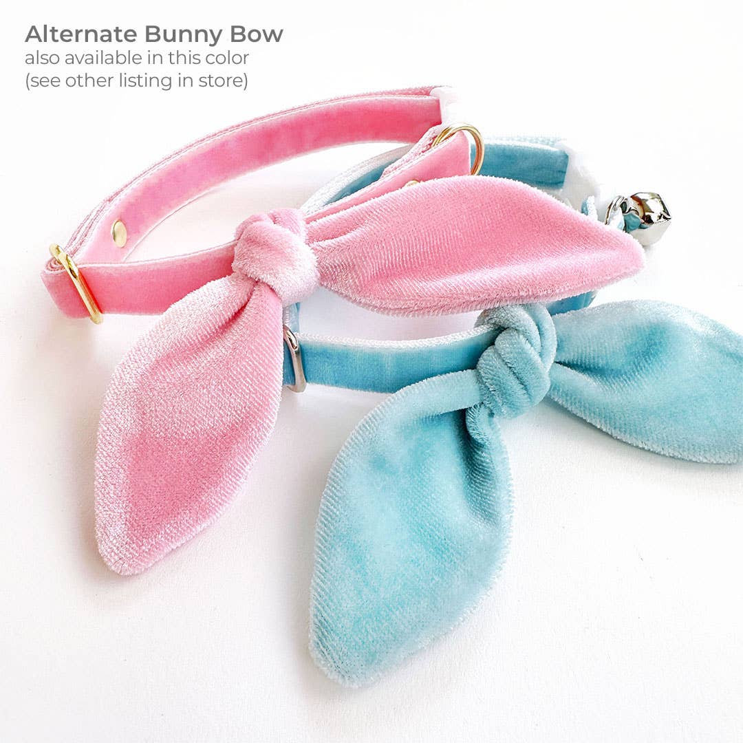 Made By Cleo - "Velvet - Ballet Pink" - Classic Pink Velvet Cat Collar