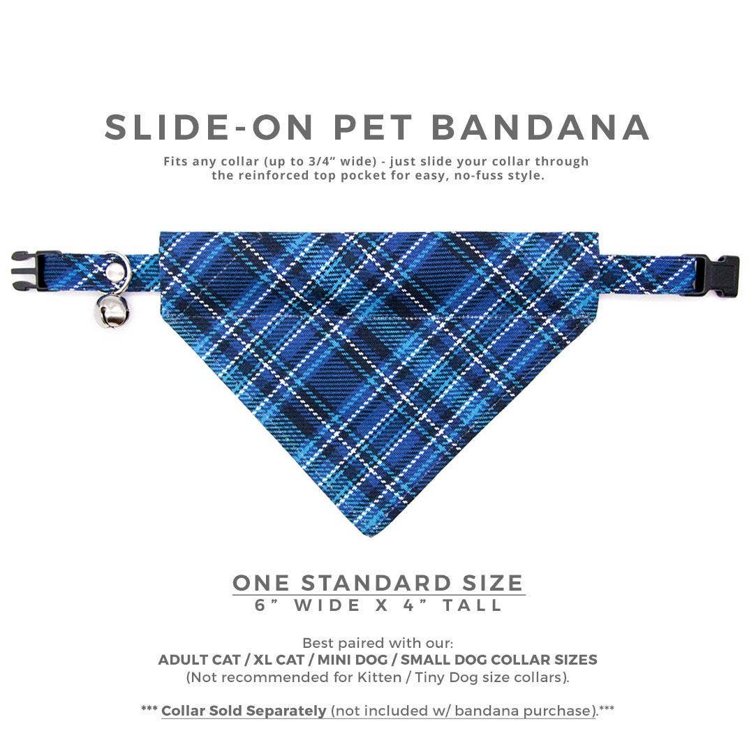 Made By Cleo - "Echo Peak" - Blue Plaid Bandana for Cats + Small Dogs