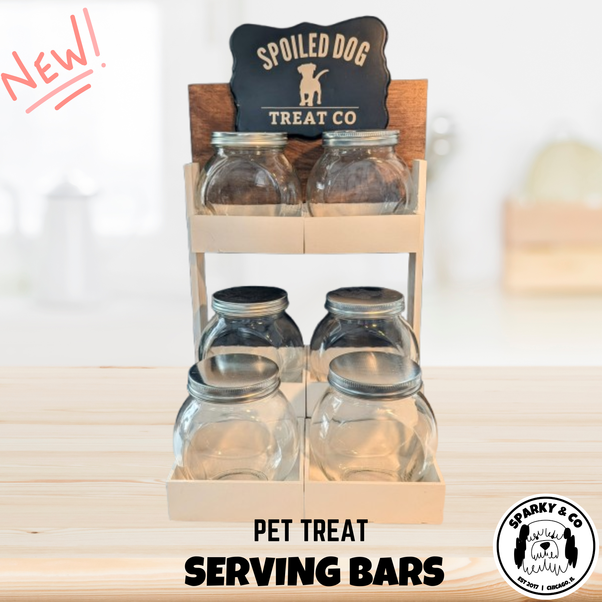 Sparky & Co Small Retro Candy Jar Pet Treat Serving Station