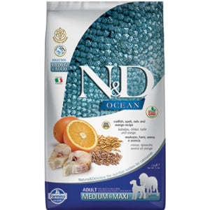 Farmina N&D Ocean Cod, Spelt, Oat & Orange Dry Dog Food