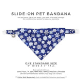 Made By Cleo - "Shimmering Snowflakes" - Blue Bandana for Cats + Small Dogs