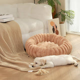 PAWPAW Faux Fur Round Pet Bed