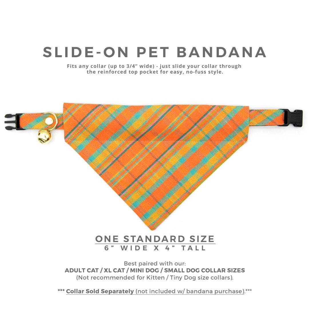 Made By Cleo - "Canyon Sunset" - Orange Plaid Bandana for Cats + Small Dogs