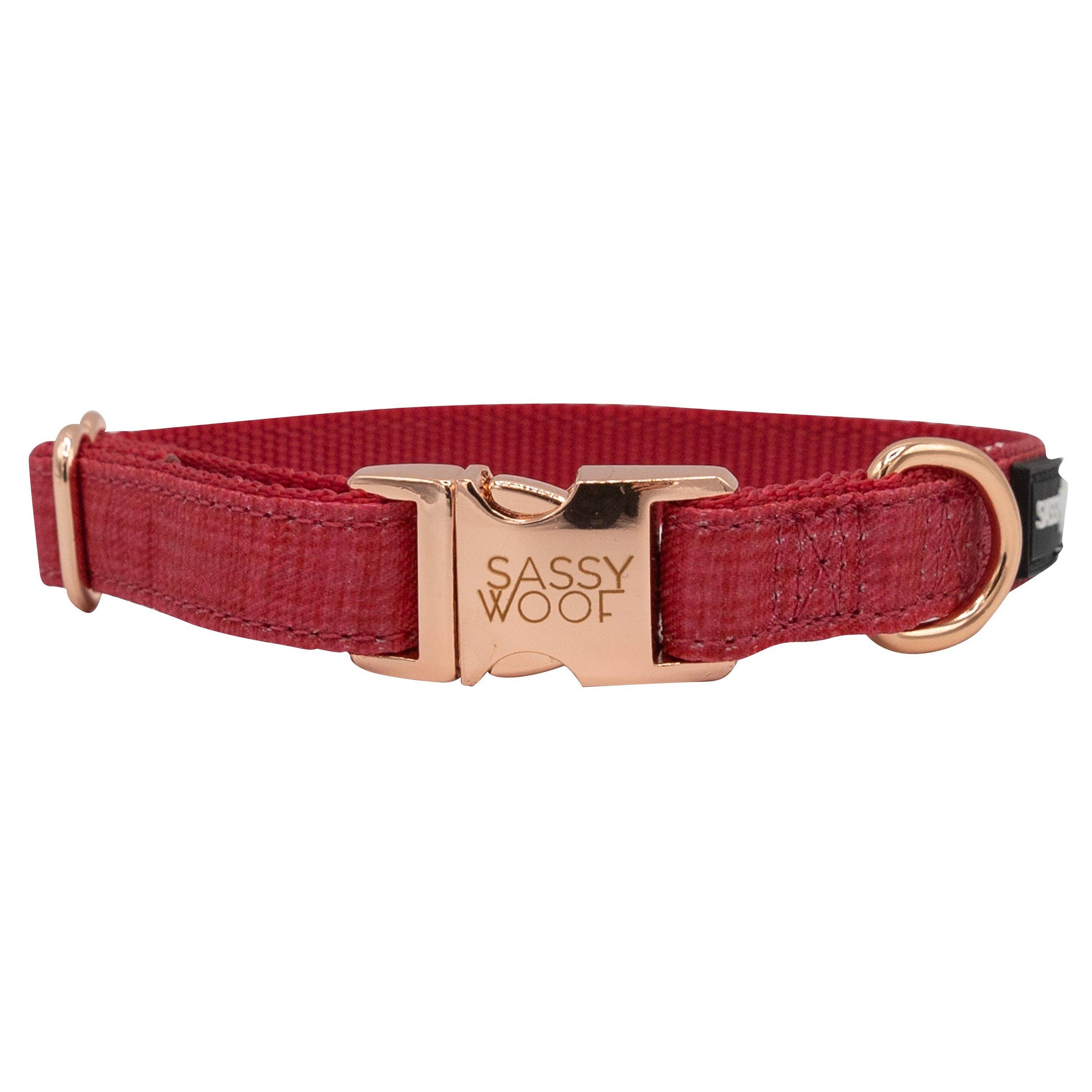 SASSY WOOF Merlot Dog Collar