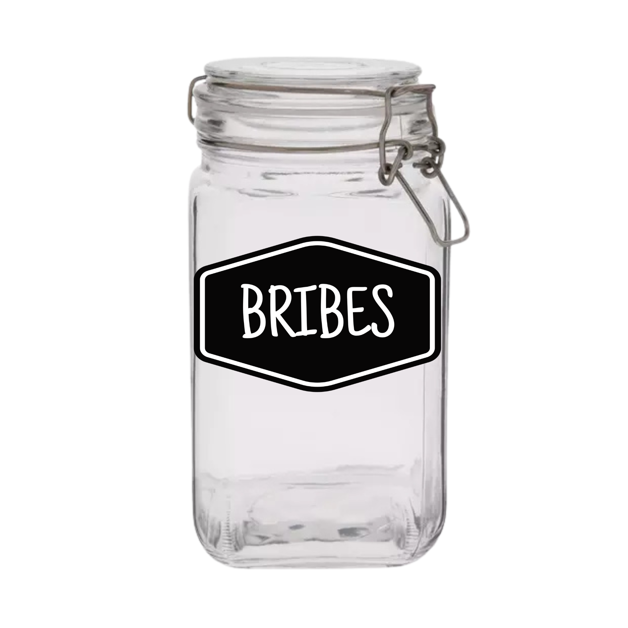 Sparky & Co "Bribes" Glass Treat Canister Jar With Latch-Style Lid 44oz