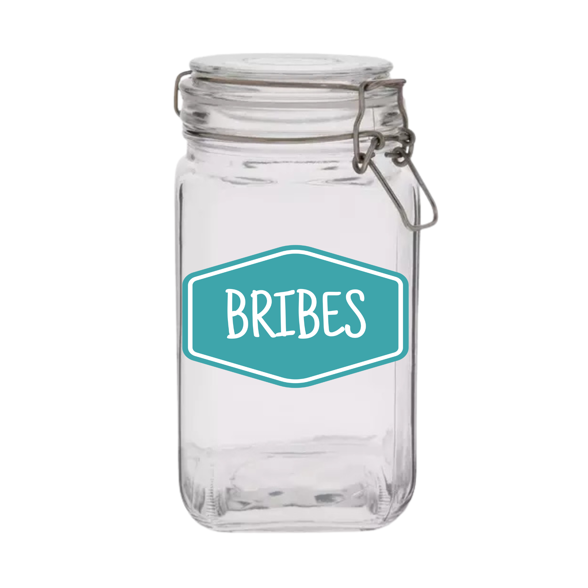 Sparky & Co "Bribes" Glass Treat Canister Jar With Latch-Style Lid 44oz
