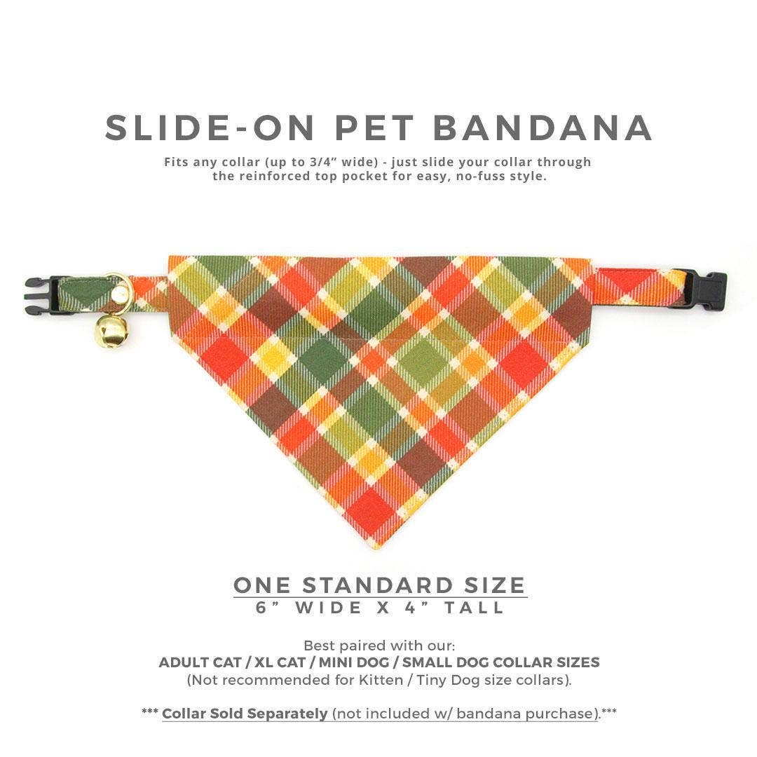 Made By Cleo - "Apple Crisp" - Plaid Bandana for Cats + Small Dogs