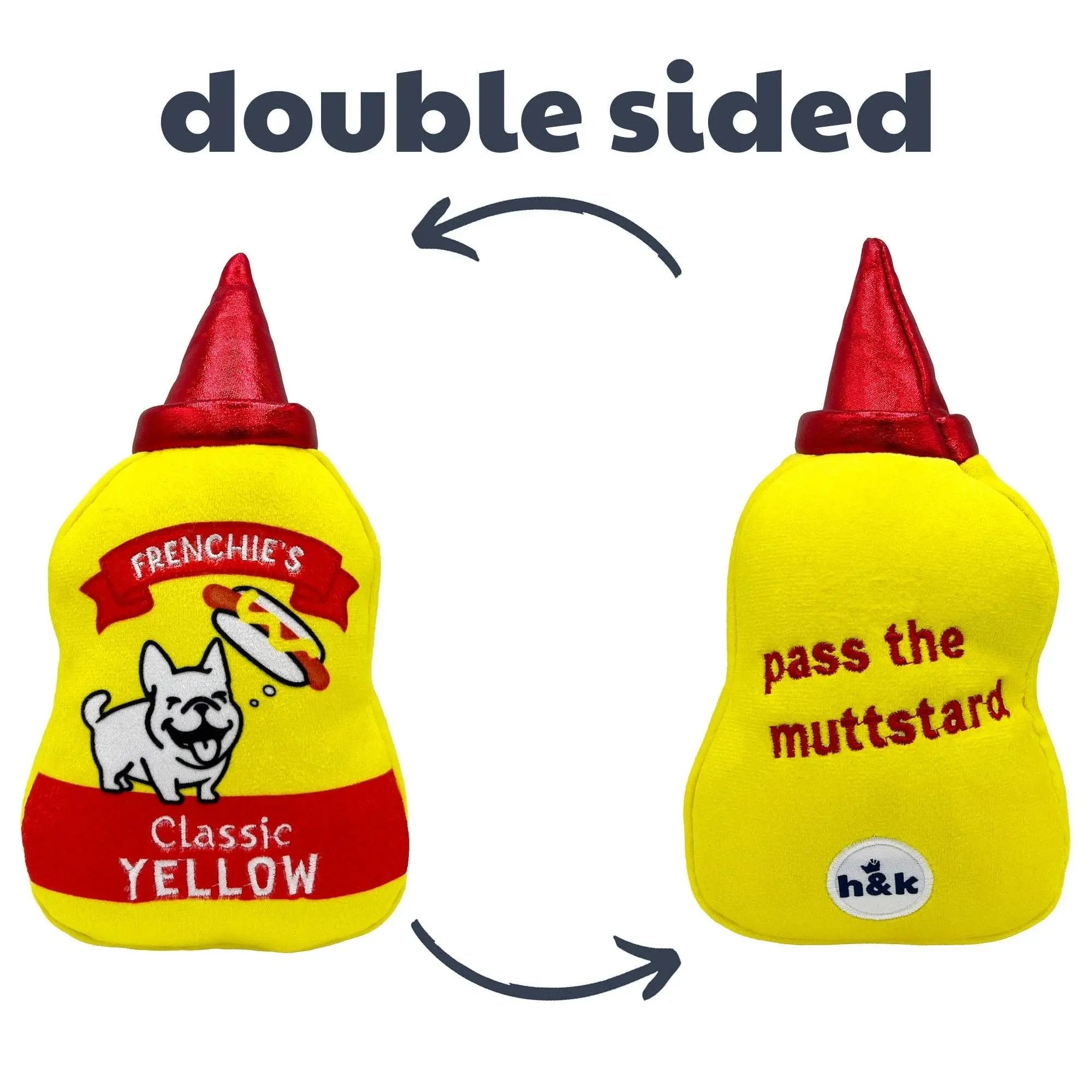 Huxley & Kent Frenchie's Muttstard (Double Sided) Plush Dog Toy