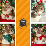 Made By Cleo - "Juniper" - Snowflake Holiday Bandana for Cats + Small Dogs