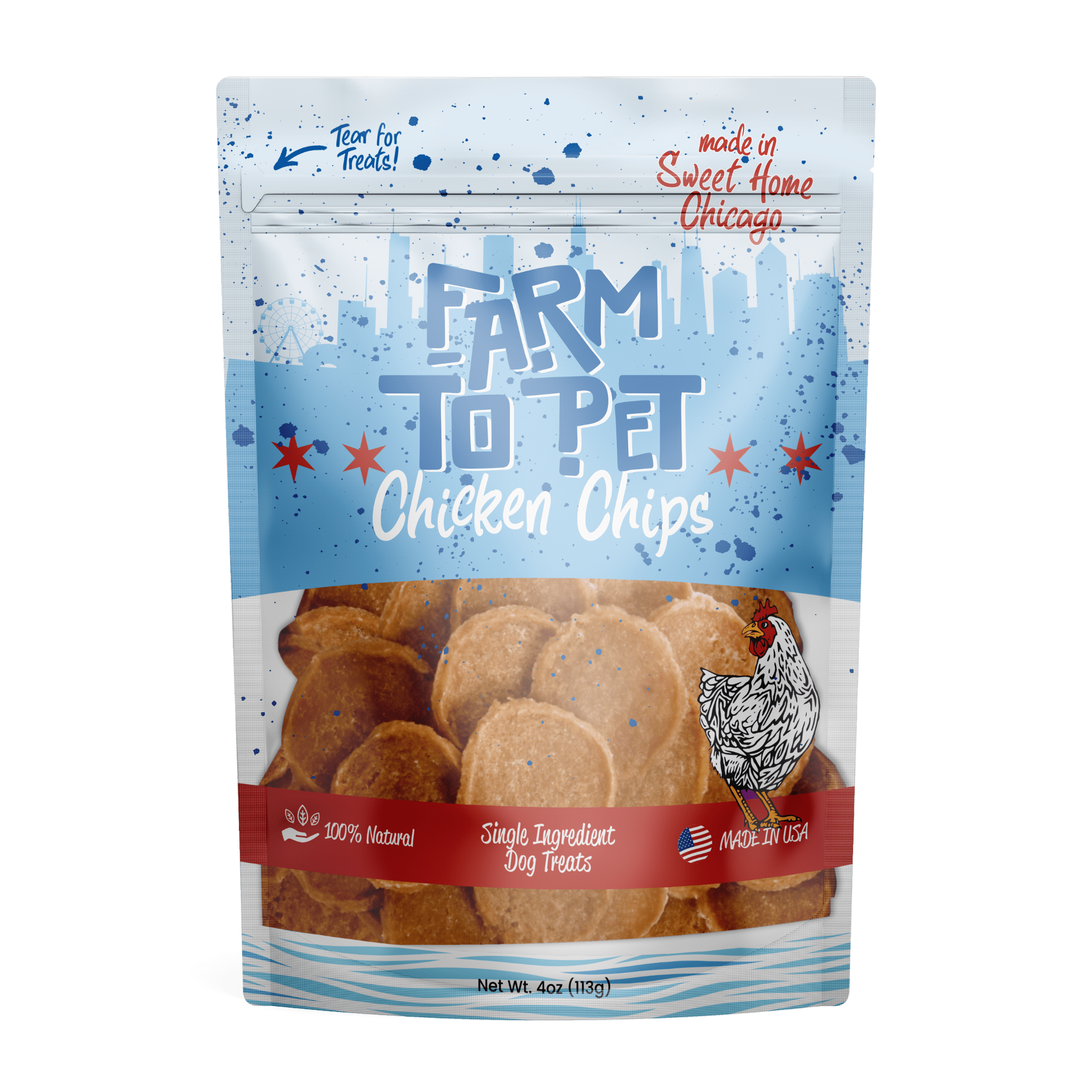 Farm to Pet Chicago Chicken Chips Dog Treats