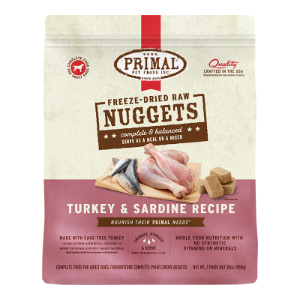 Primal Raw Freeze-Dried Nuggets Turkey & Sardine Dog Food