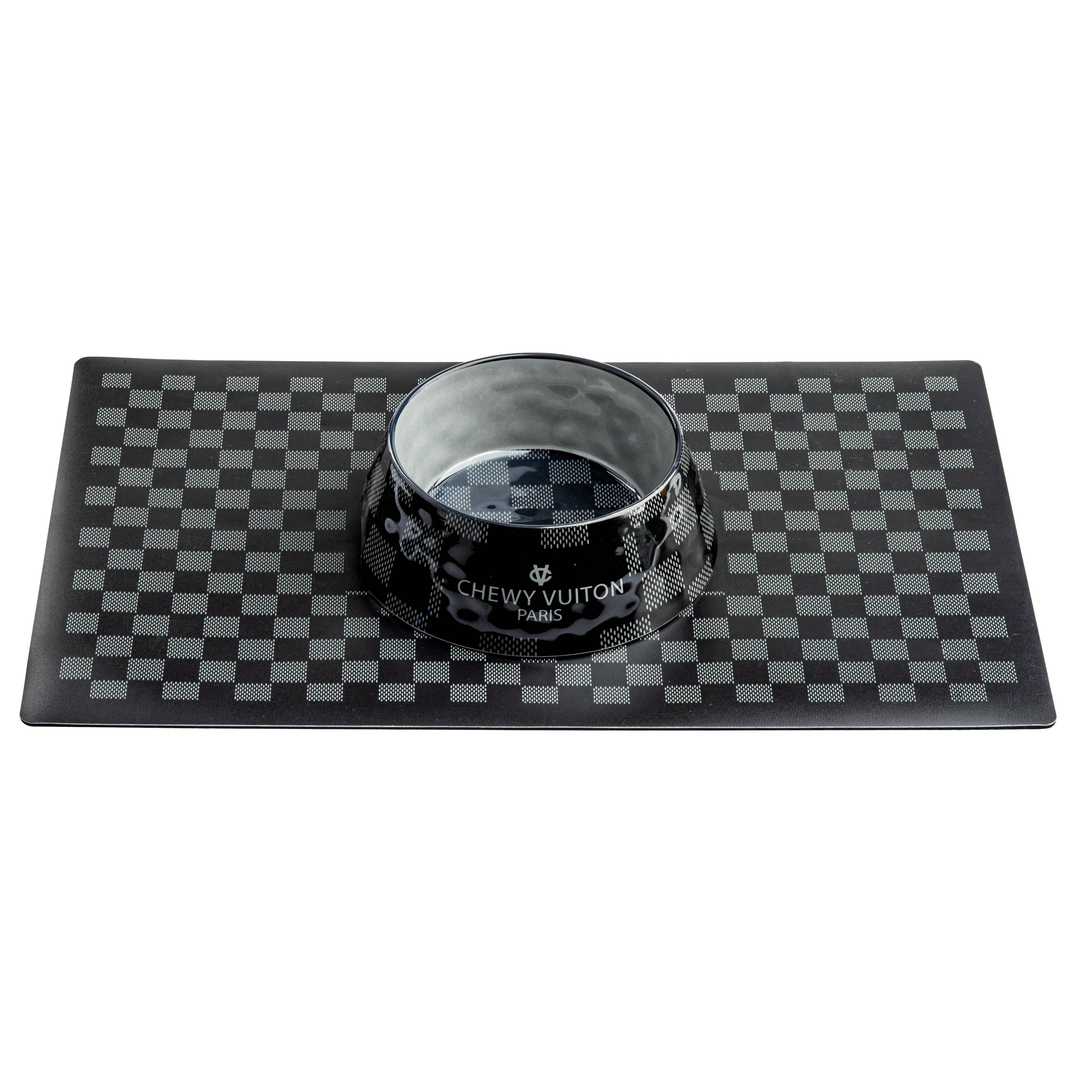 Haute Diggity Dog Black Checker Chewy Vuiton Placemat
