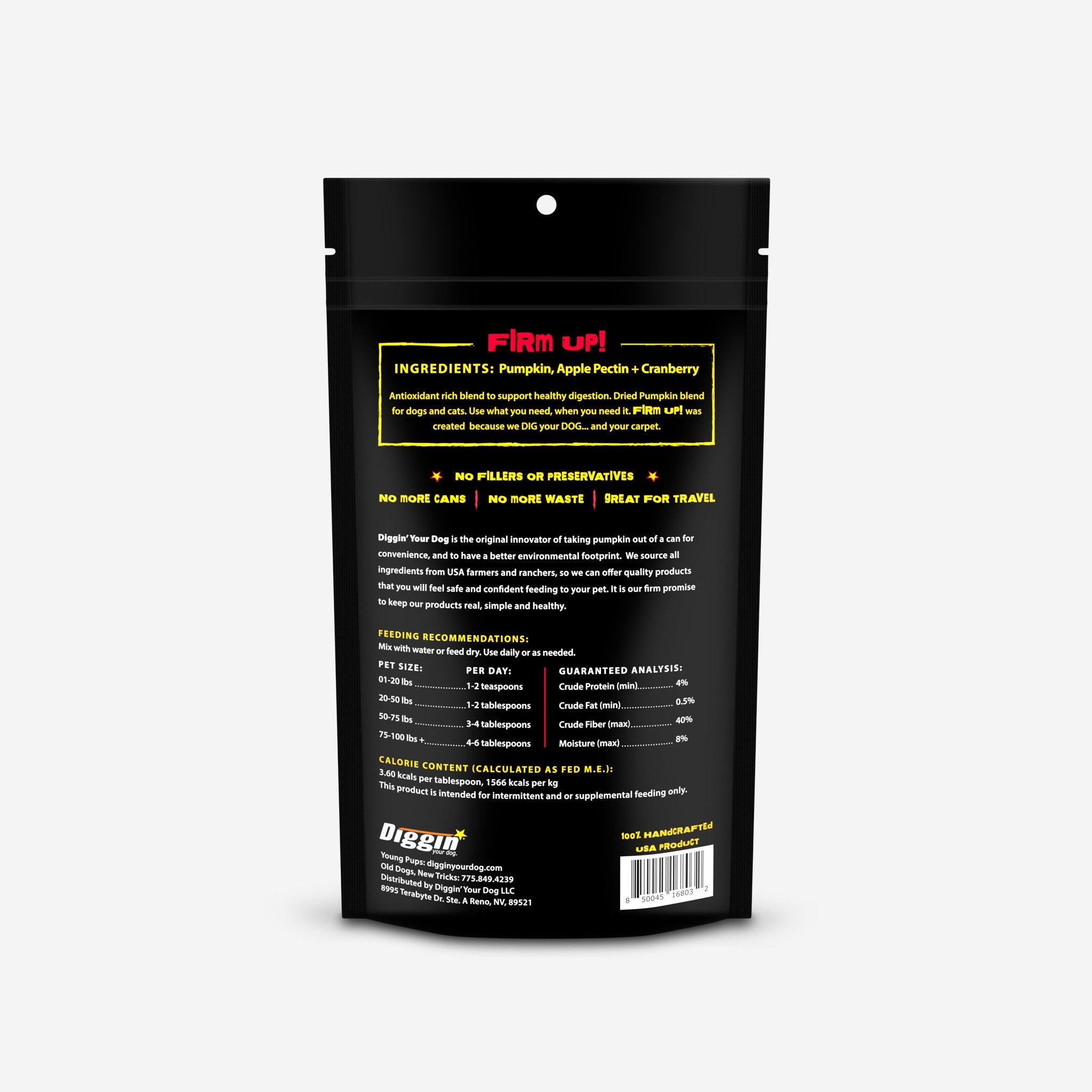 Diggin Your Dog FIRM UP! Pumpkin + Cranberry Digestive Aid