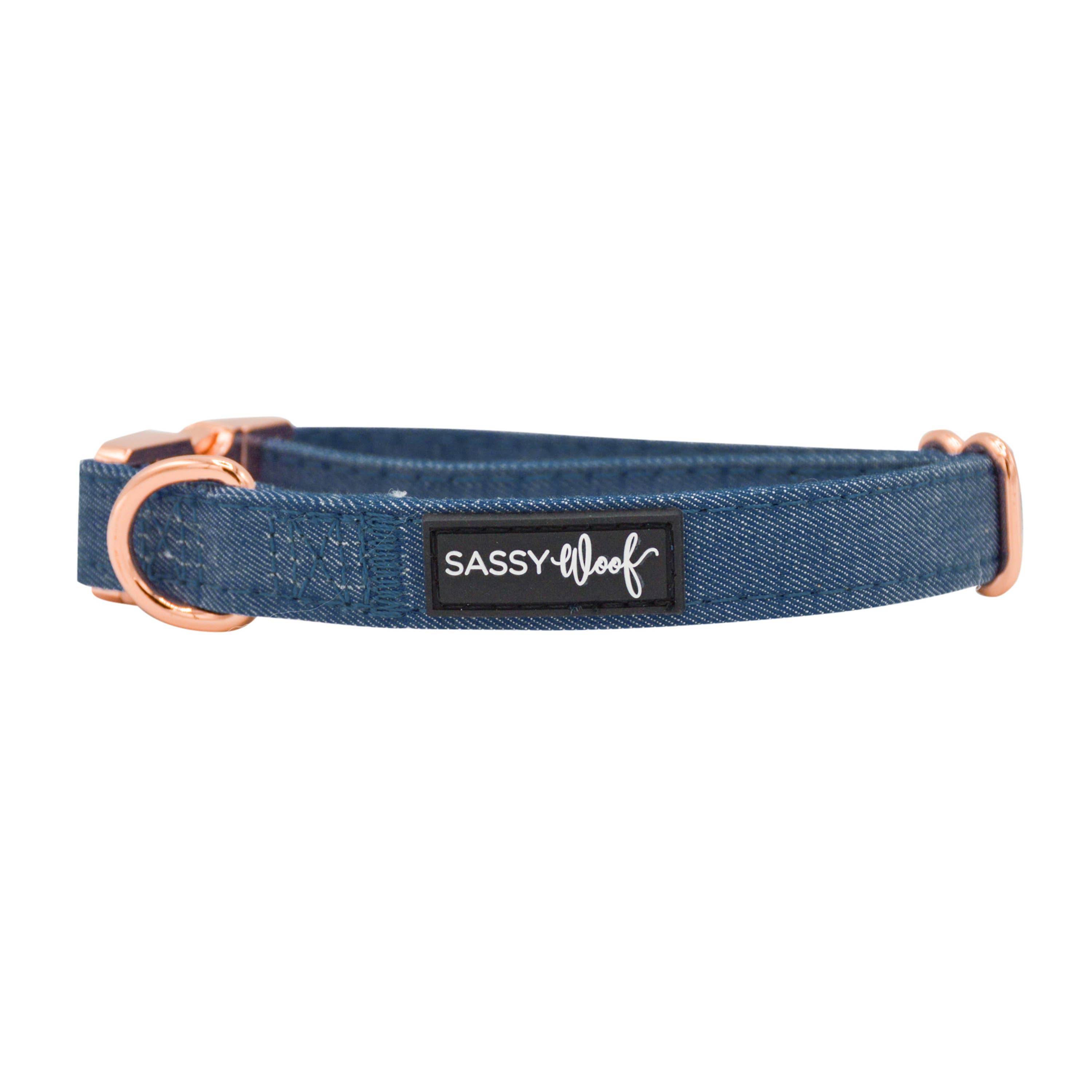 SASSY WOOF Denim Dog Collar