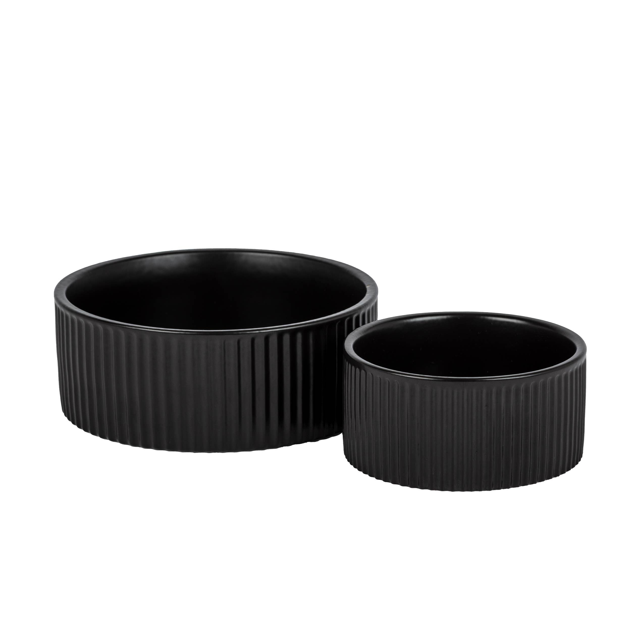 Park Life Designs JARDIN Ribbed Pet Bowl Collection with Modern Matte Exterior
