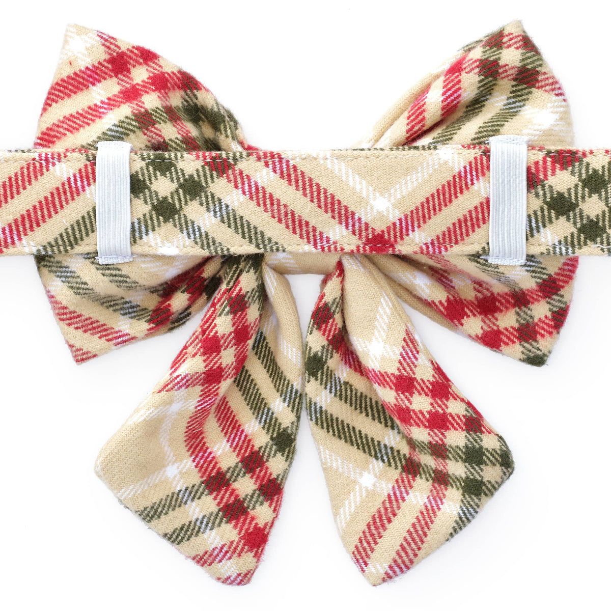 The Foggy Dog - Eggnog Plaid Flannel Holiday Lady Dog Bow
