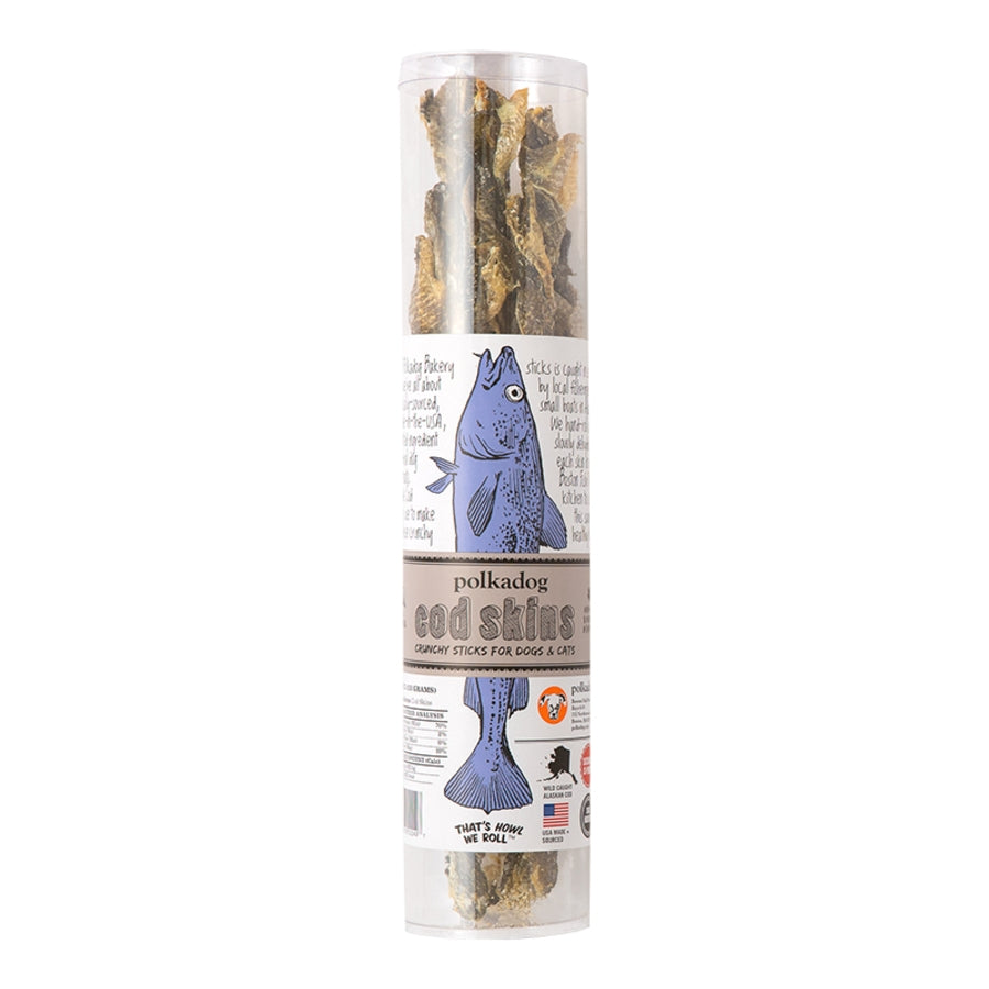 PolkaDog Bakery Cod Skins Jerky Dog Treats Tube