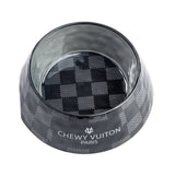 Haute Diggity Dog Black Checker Chewy Vuiton Bowl