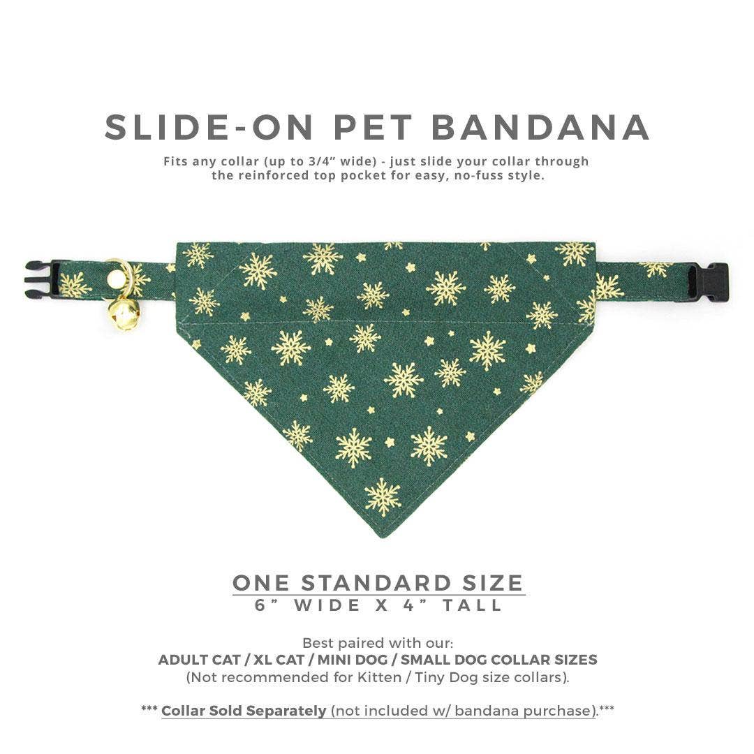 Made By Cleo - "Juniper" - Snowflake Holiday Bandana for Cats + Small Dogs